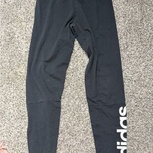 Adidas Black Leggings with White Lettering